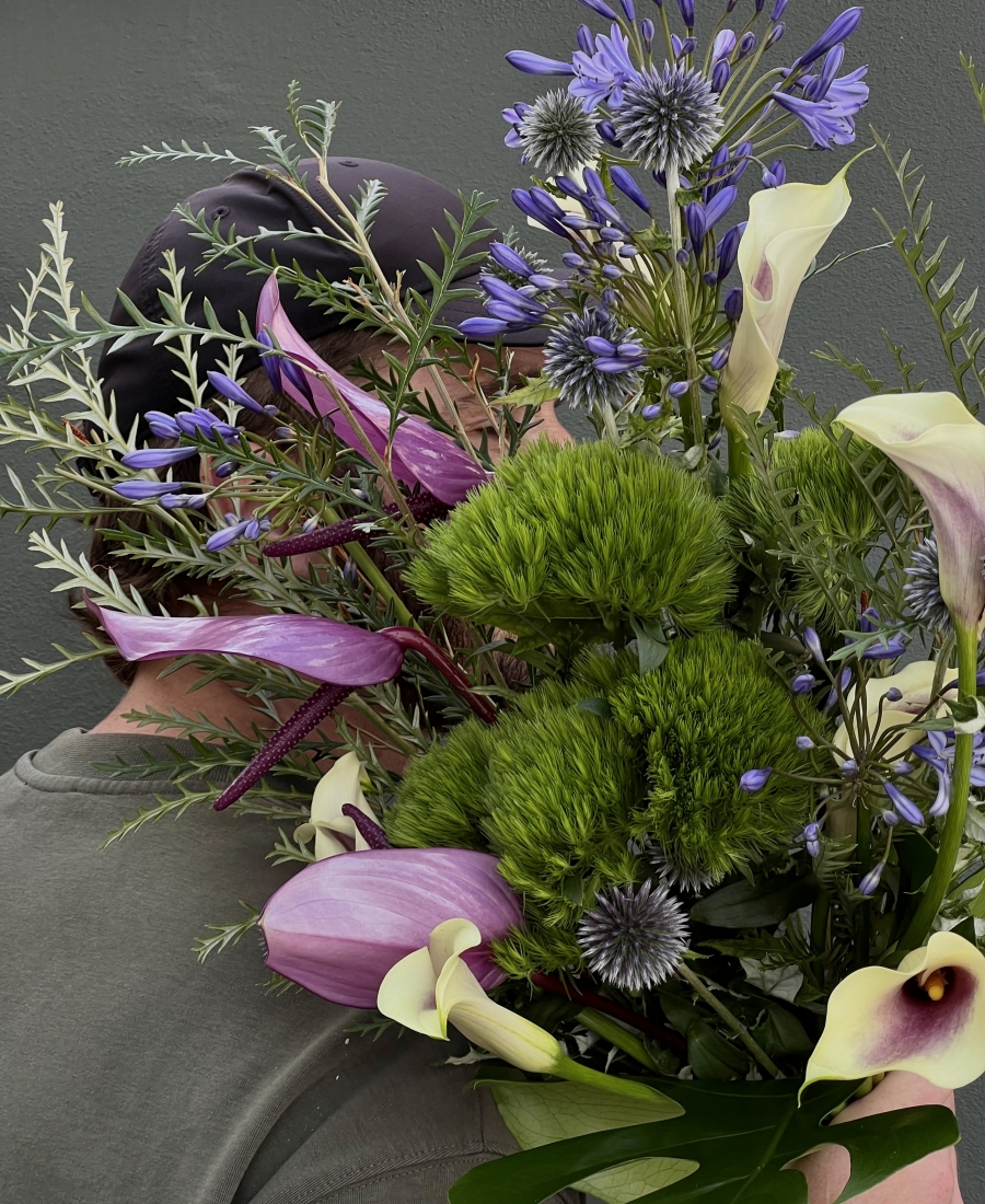 Bouquet with exotic flowers "Lilac Paradise"