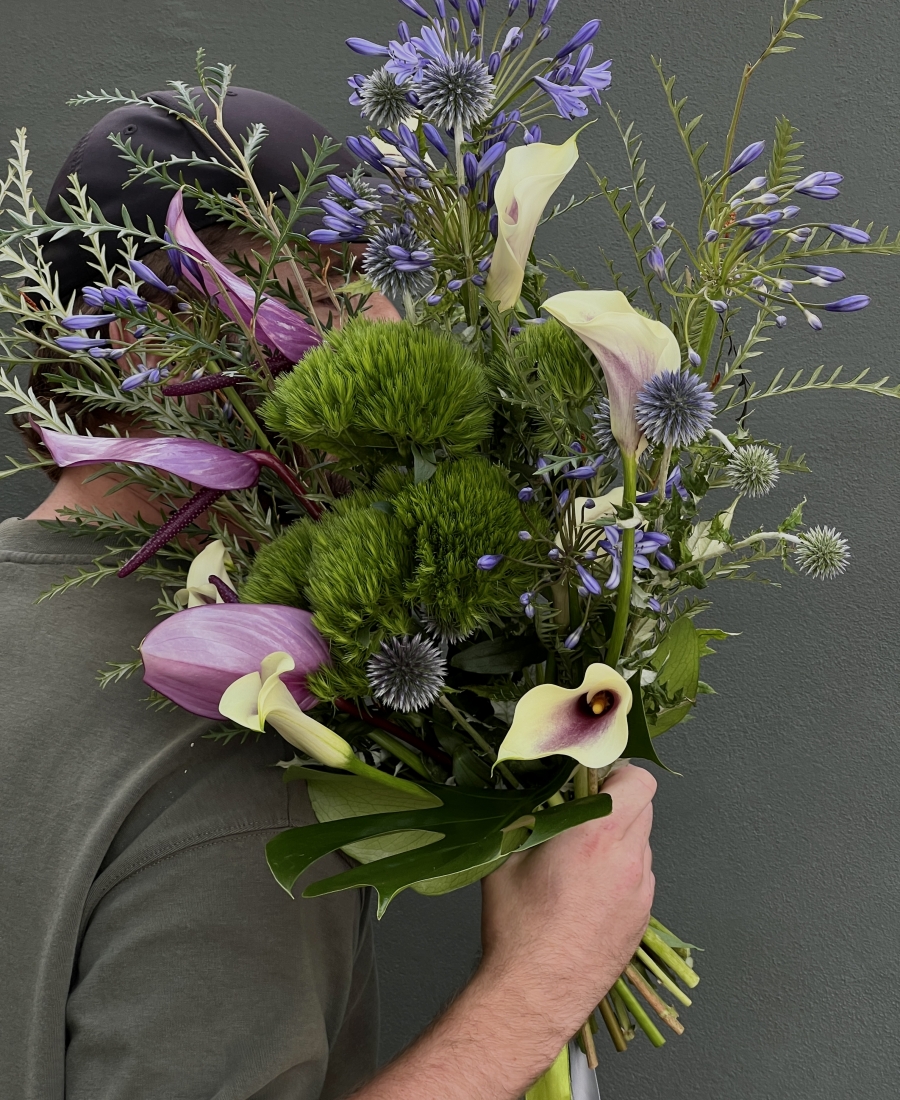 Bouquet with exotic flowers "Lilac Paradise"