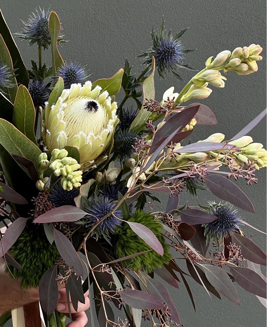Tropical bouquet with royal protea