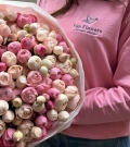 Pušķis ar peoniju krūmu rozēm - PINK BLOSSOM