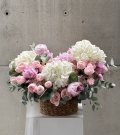 WOW Flower composition in basket “Peony Blush”