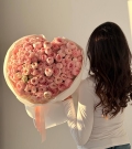 Exclusive heart shaped bouquet from peony type roses