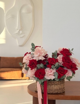 Basket of French roses