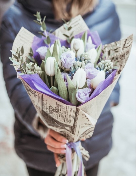 Hyacinths combined with white tulips Our favorite!