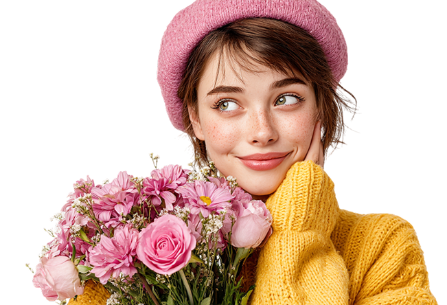 Girl with flowers